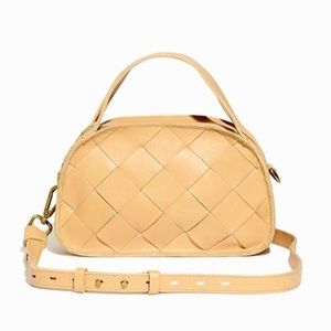 Madewell Women’s Sydney Crossbody Bag Zip Top Woven Leather Shoulder Handbag